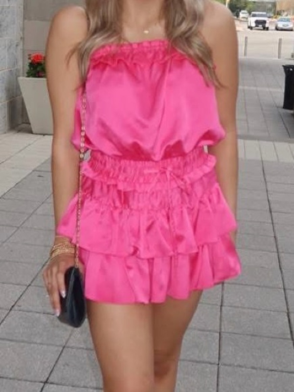 Hot Pink Ruffle Tiered Skort with Smocked Waist